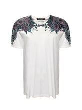 Load image into Gallery viewer, Crew Tee BLK Skull rose Shoulder3DV