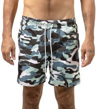 Load image into Gallery viewer, Camo Skull Blue Swimshort