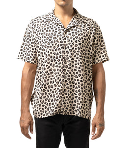 Гавайская рубашка (короткий крой) с леопардовым принтом