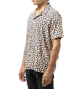 Гавайская рубашка (короткий крой) с леопардовым принтом