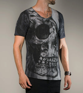 Big Skull Scope Neck T Shirt