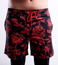 Load image into Gallery viewer, ROSE RED/BLK SWIMSHORT